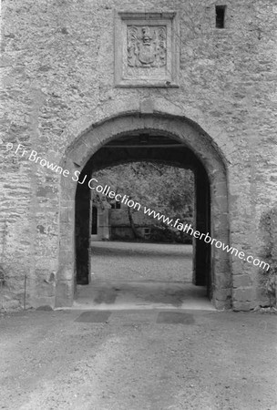 LISMORE CASTLE  ENTRANCE TO COURTYARD WITH CELTIC CARVINGS